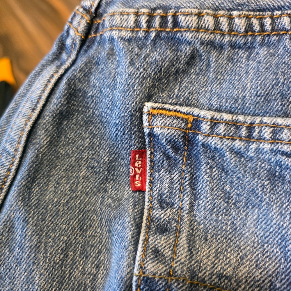 Levis 501 Original Mens Straight Leg Button Fly Blue Denim Jeans 34x30 - Picture 4 of 11